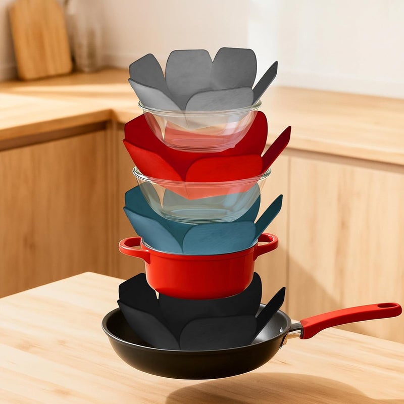 Notoke 12 PCS Pot and Pan Protectors in 4 Colors & 3 Sizes, Thicker Felt Pan Protector Pads and Pot Separators for Stacking, Anti-Slip Dividers to Protect Glass Ceramic Plates Cookware from Scratching - Image 5